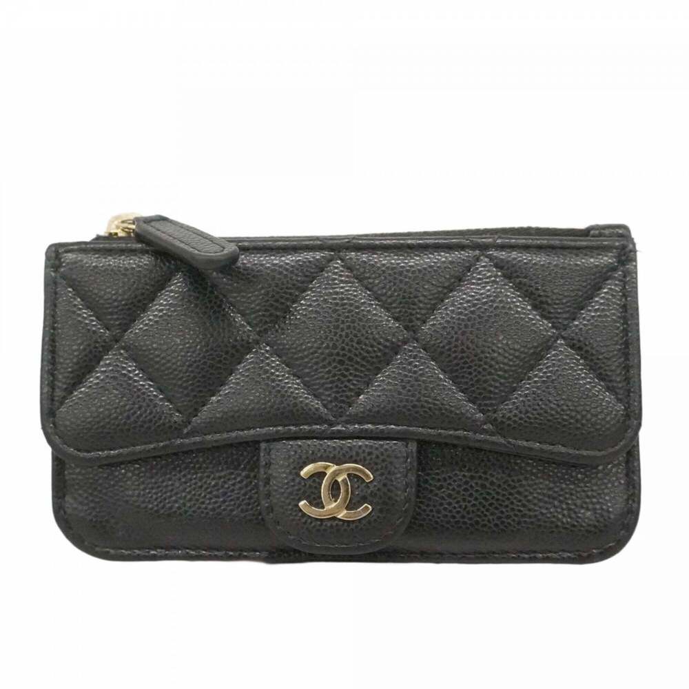 CHANEL Black Caviar Leather Wallet